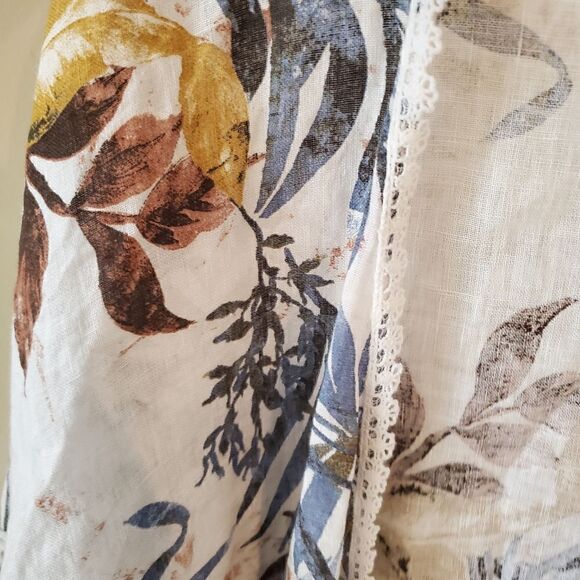 Francesca Bettini 100% Linen Open Front Tropical Cardigan Top Made in It… - Picture 7 of 8